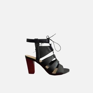 Kelly & Katie Black Strappy Block Heels